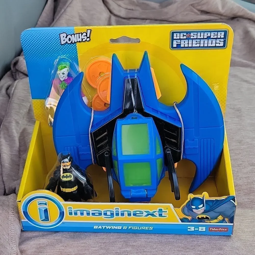 New Imaginext DC Super Friends Batman Batwing & Figures Set with Bonus Joker 🃏